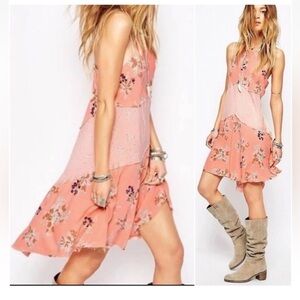 nwt // free people floral crescent slip dress size xs